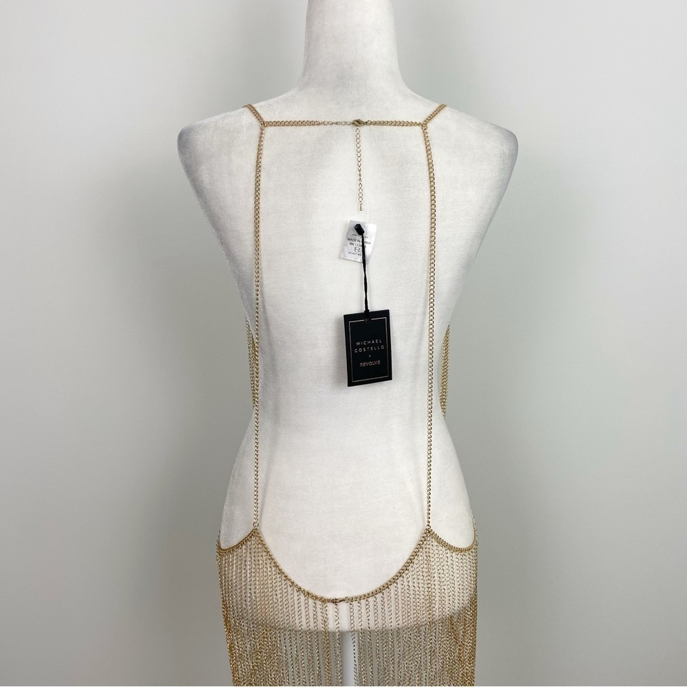 Michael Costello x REVOLVE Zayd Chain Dress in Gold - Picture 5 of 7